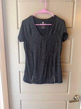 Velocity Charcoal Heather V‑Neck Short Sleeve Performance Tee